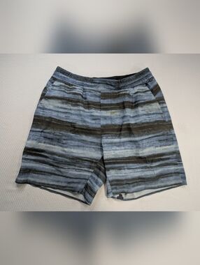Lululemon Channel Cross Swim Short 7” Men's M Blue Multi Pool Beach LM7AASS